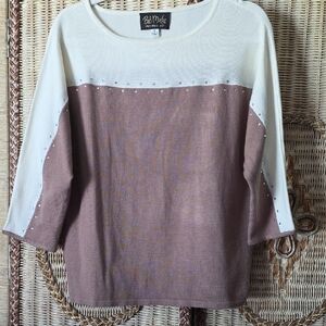 Bob Mackie Cream and Tan/lightbrown Sweater M